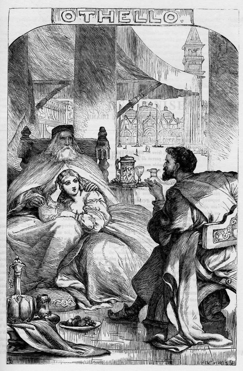 Othello, the Moor of Venice - Illustrasjon i "" Completes av William Shakespeare"" 1866 - Illustrasjonene og den generelle formen til denne utgaven er lånt fra Cassells illustrerte Shakespeare, utgitt i London av English School