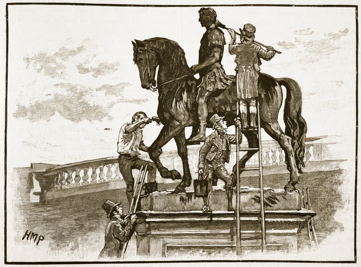 Maleri King William Black, Dublin, 1822, illustrasjon fra Cassells Illustrated History of England (sepiafoto) av English School