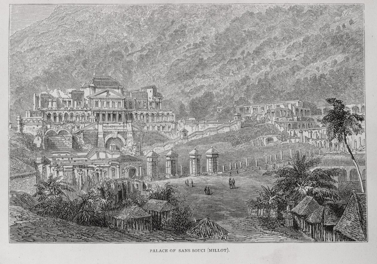Palace of Sans Souci, North Hayti, fra Santo Domingo fortid og nåtid av Samuel Hazard, pub. i 1873 av English School