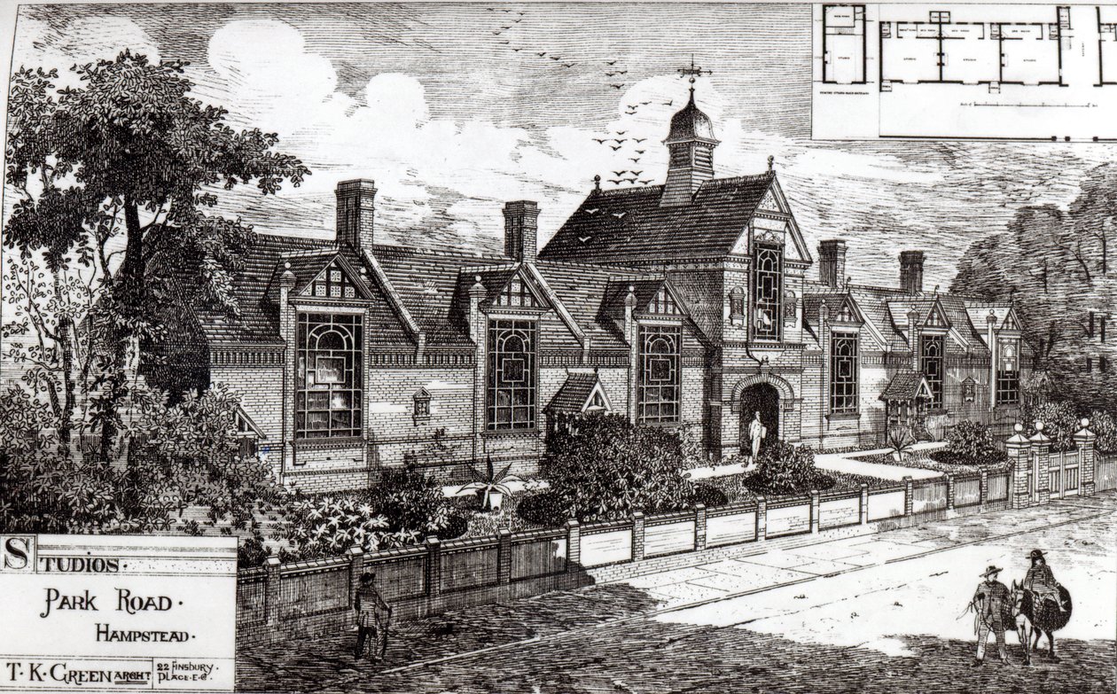 Park Road, Hampstead, fra The Building News, 3. september 1880 av English School