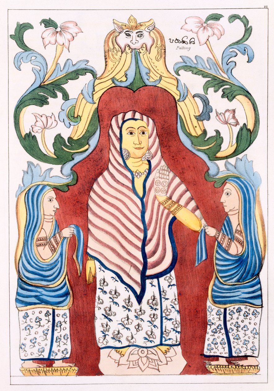 Pattinee Dewa, Four Hill Guards, fra The History and Doctrine of Buddhism av Edward Upham, 1829 av English School