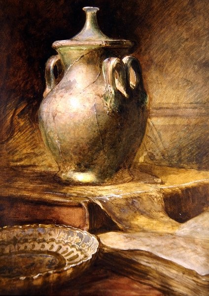 Persisk glass (akvarell på papir) av English School