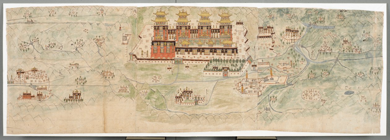 Bildekart over sentrale Tibet i 7 seksjoner av English School
