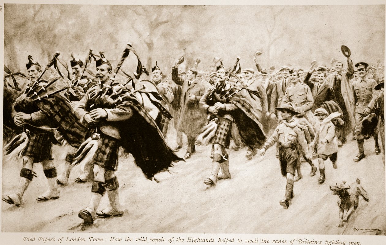 Pied Pipers of London Town: Hvordan den ville musikken i høylandet bidro til å øke rekkene av britiske kampmenn, 1914-19 av English School