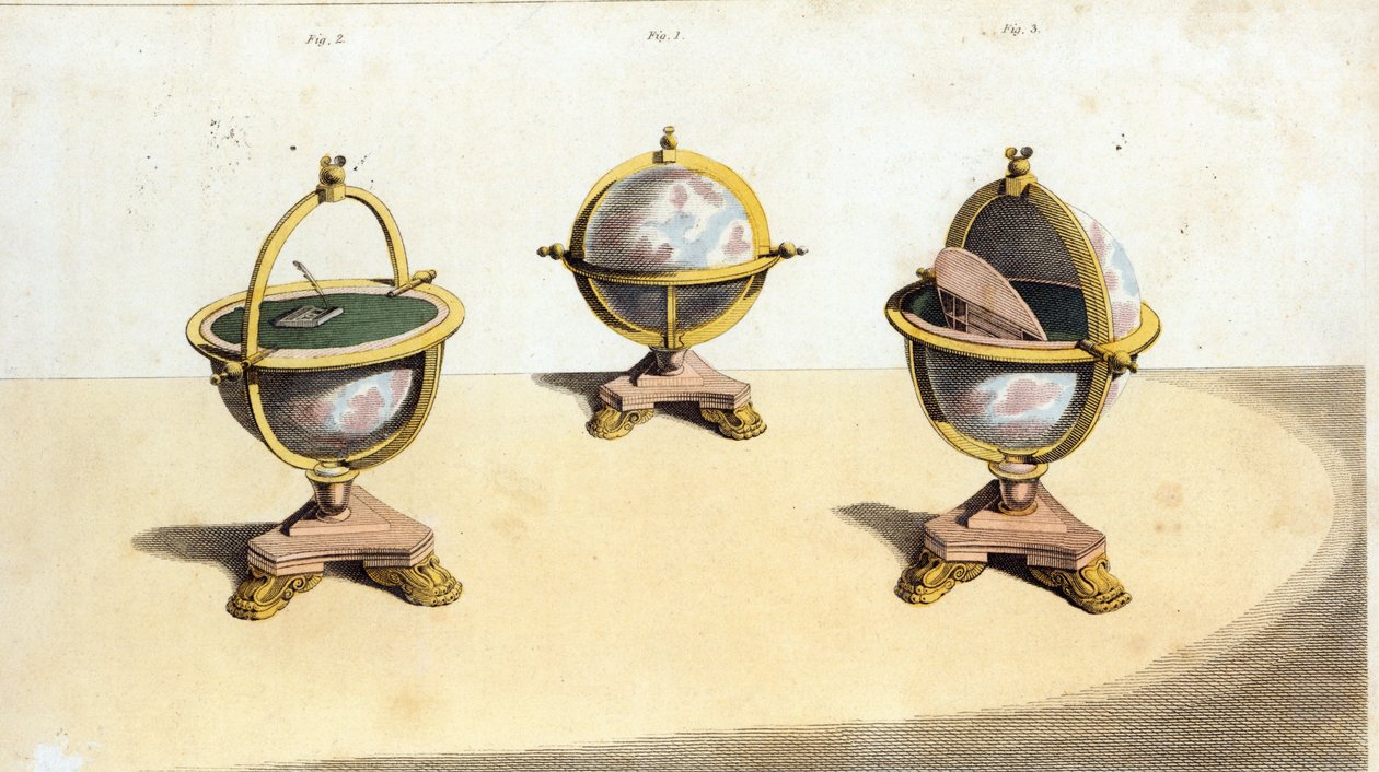 Pitts Cabinett Globe Skrivebord, pl. 14 av Ackermanns Kunstdepot, pub. 1 februar 1810 av English School
