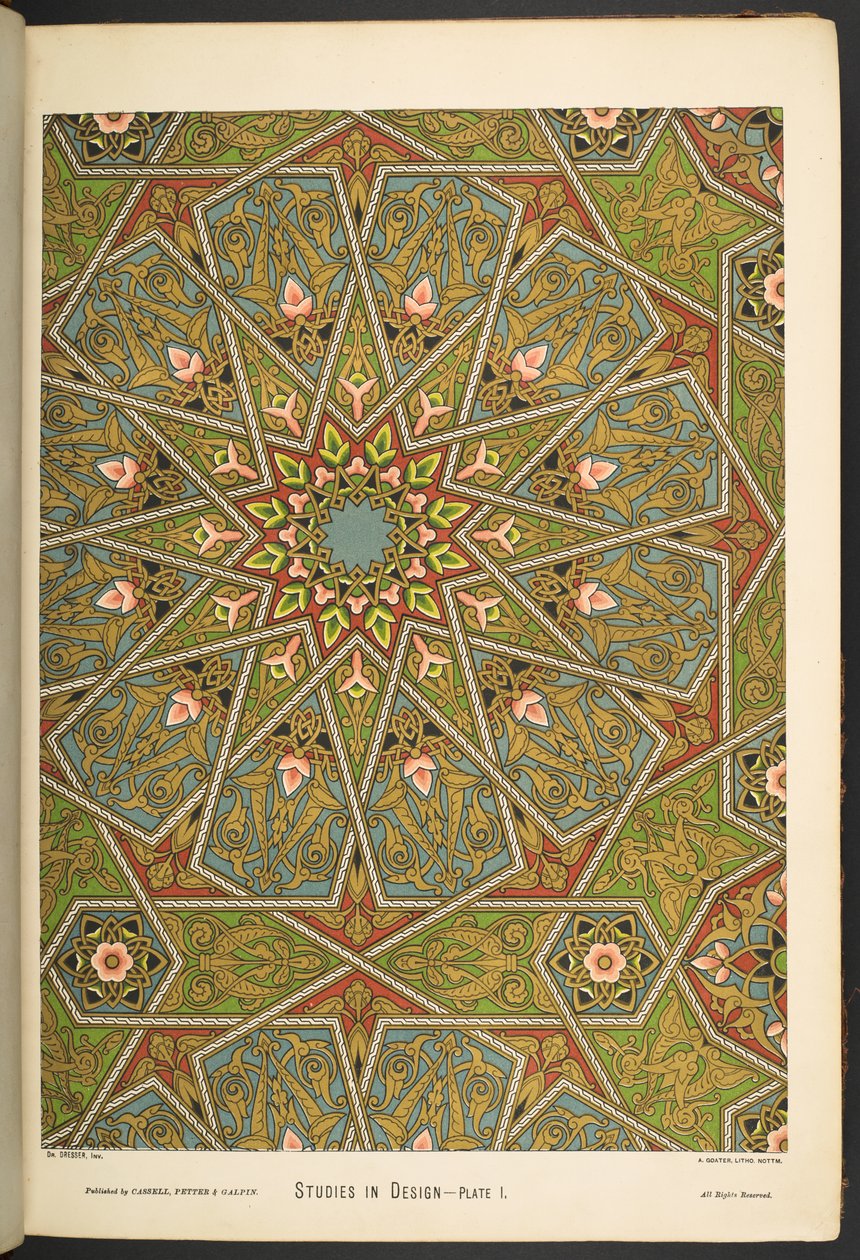 Plate i , fra Studies in Design. [60 fargede plater.] av English School