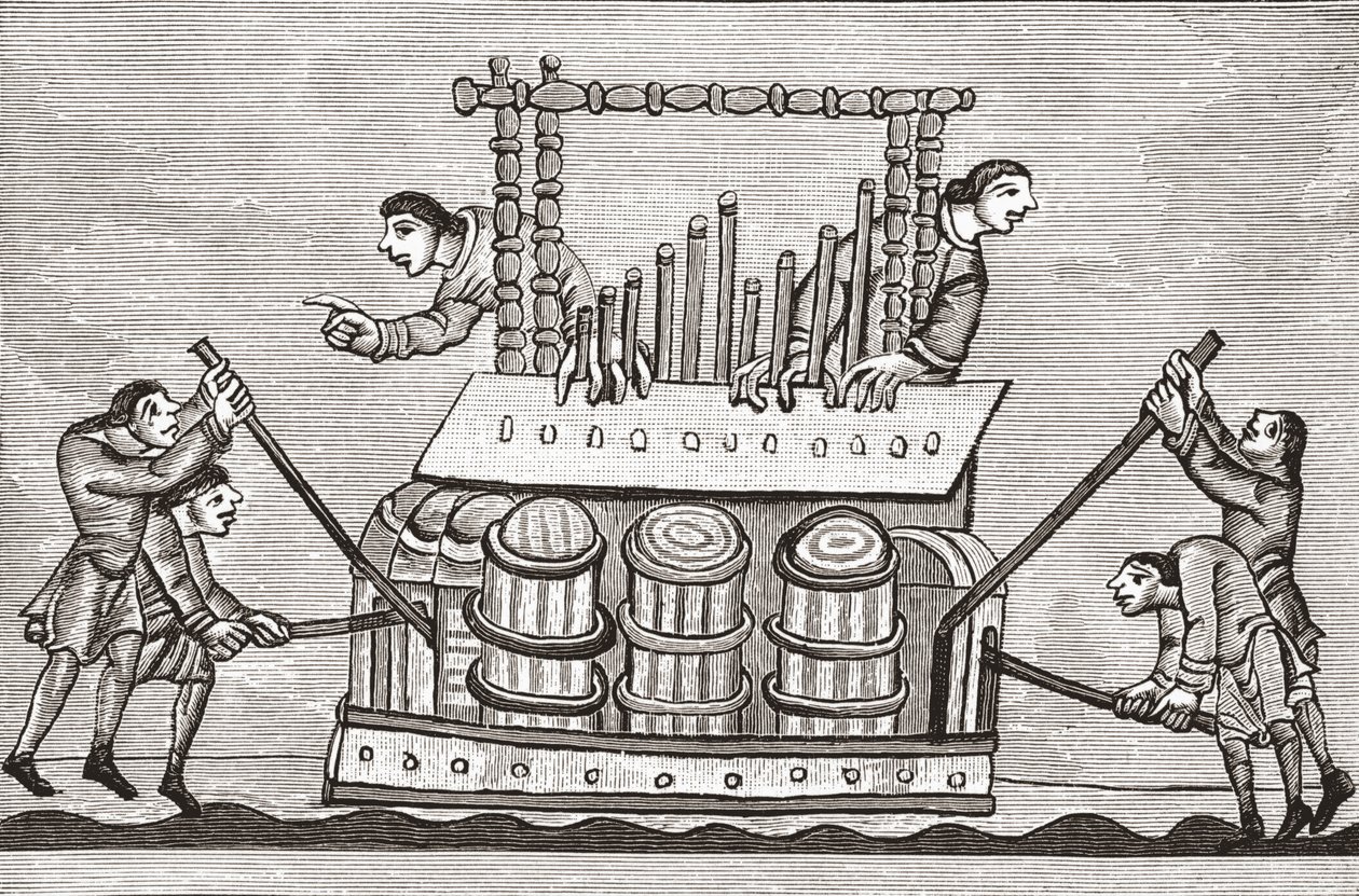 Playing the Organ 1130-74, fra 'A Short History of the English People' av JR Green, utgitt 1893 av English School