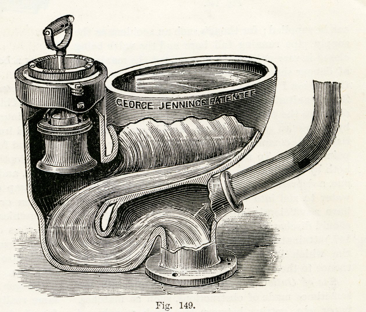 Dykkventilskap, med løftet håndtak, 1870 av English School
