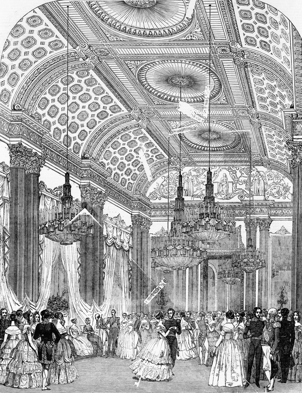 Polkadans på et statsball i Buckingham Palace, 1848 av English School