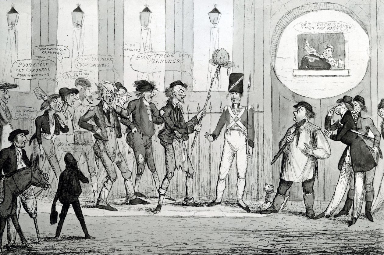 Fattige frøs ut Gardners, 1820 av English School