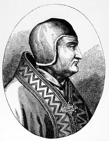 Pave Clemens IV (ca. 1195-1268) illustrasjon fra Vitenskap og litteratur i middelalderen og renessansen, skrevet og gravert av Paul Lacroix, 1878 av English School