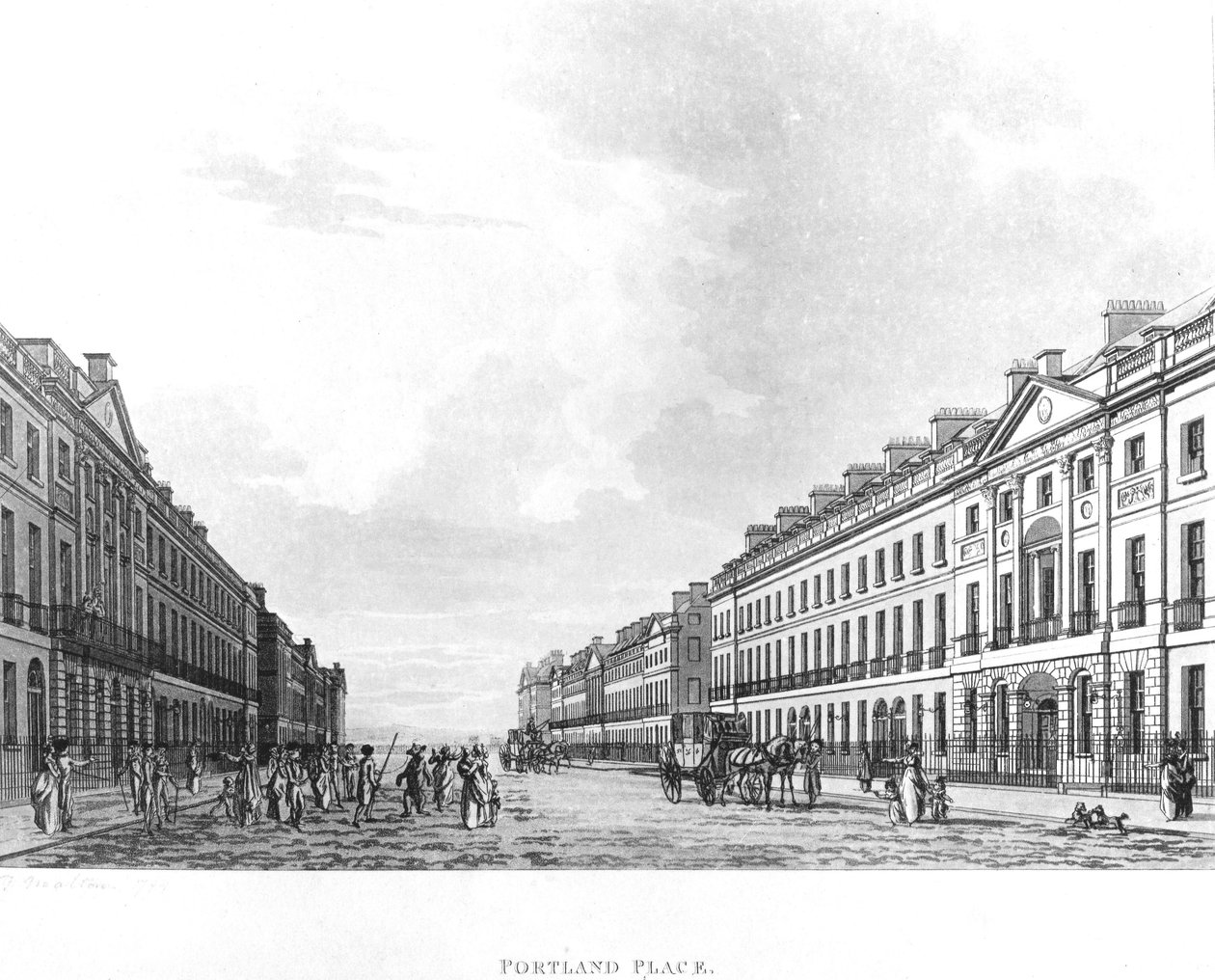 Portland Place, London, 1800 av English School