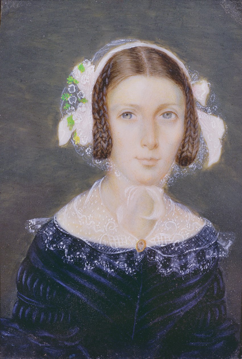 Portrait Miniature of Fanny Brawne, 1833 (wc på papir) av English School