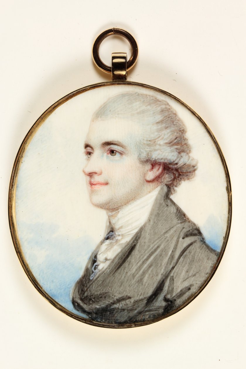 Portrett av Lord Edward Charles Cavendish Bentinck (akvarell på elfenben) av English School
