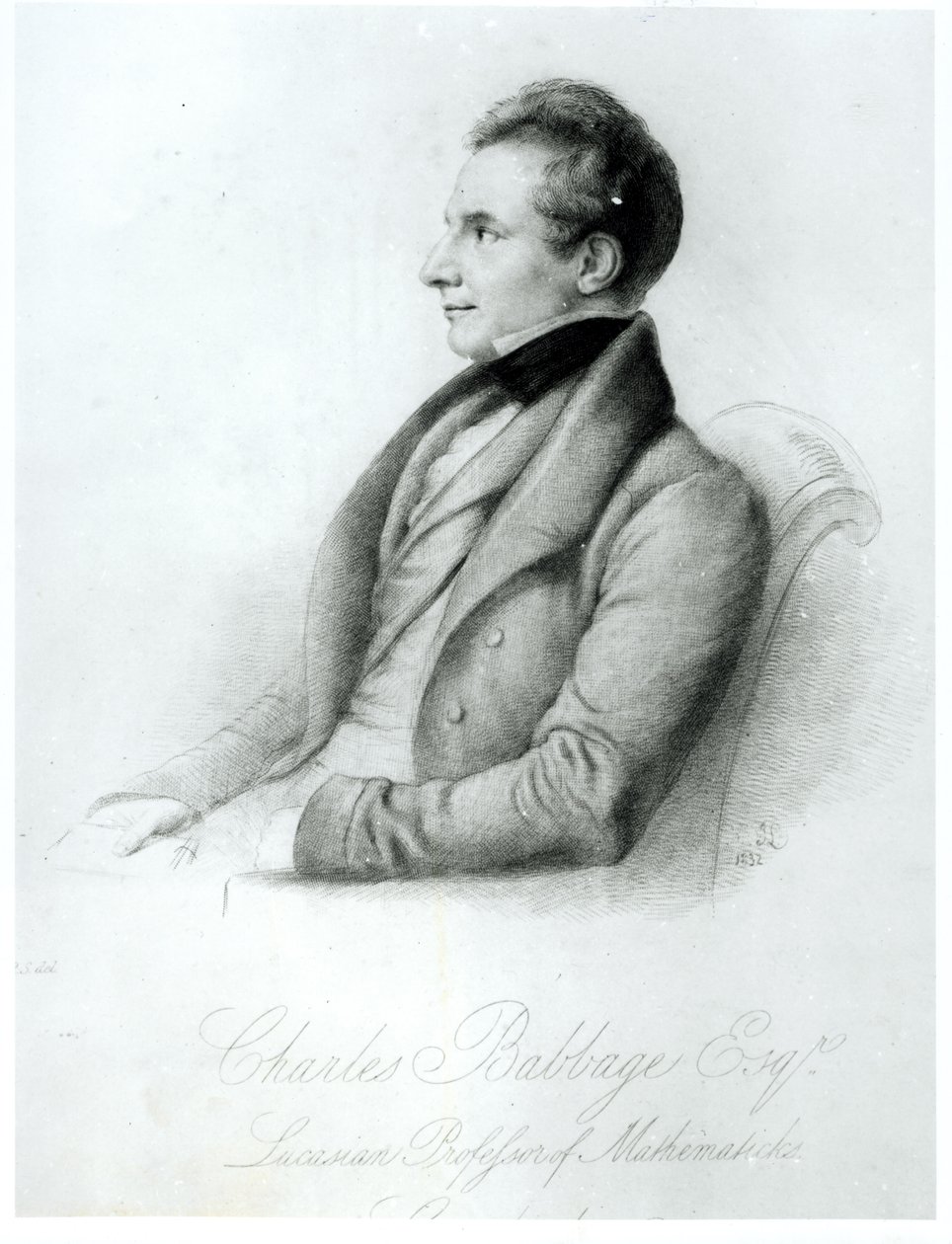 Portrett av Charles Babbage (1792-1871) 1832 av English School