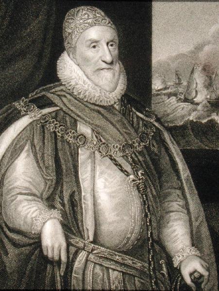 Portrett av Charles Howard (1536-1624), fra 'Lodge's British Portraits' av English School