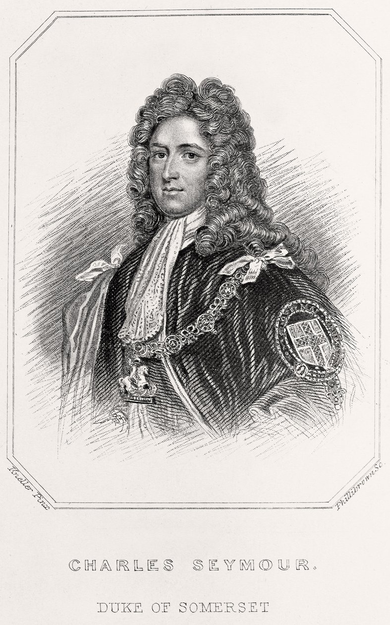Portrett av Charles Seymour, hertug av Somerset, 1835 av English School