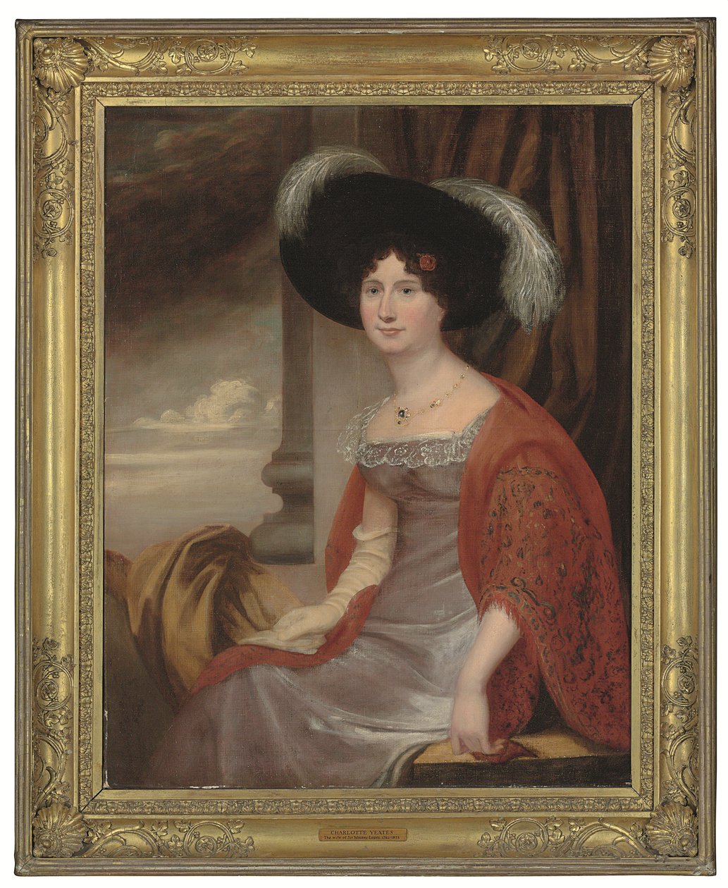 Portrett av Charlotte Yeates, Lady Lopes (d. 1833) (olje på lerret) av English School