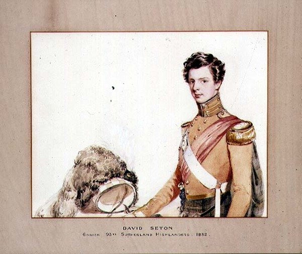 Portrett av David Seton, Ensign 93rd Sutherland Highlanders av English School