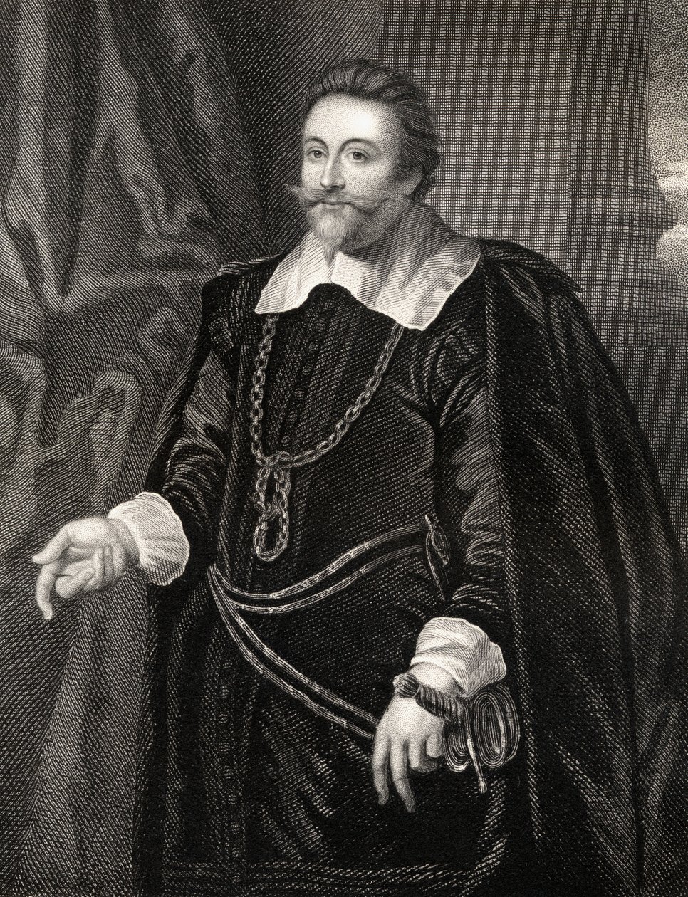 Portrett av Francis Cotington, fra Lodges British Portraits, 1823 av English School