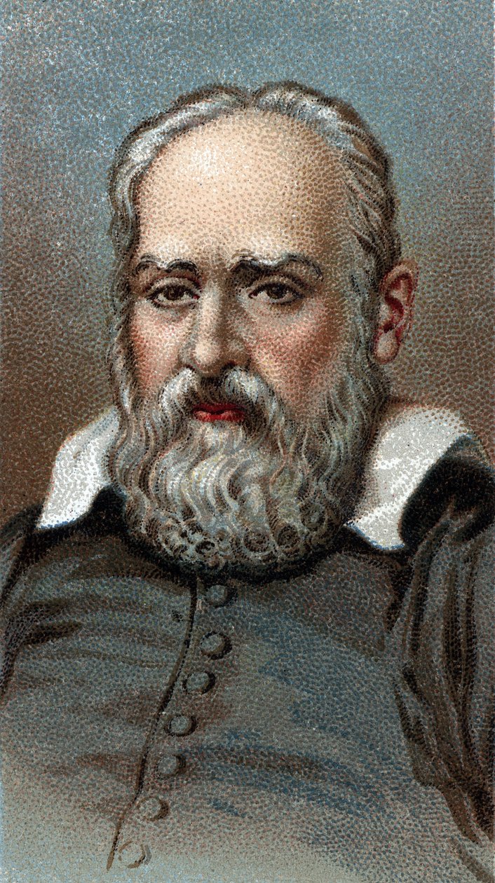 Portrait of Galilee - Galileo Galilei - Fra serien "" Leaders of Men"" - Chromolithography - English School, 20. århundre - av English School