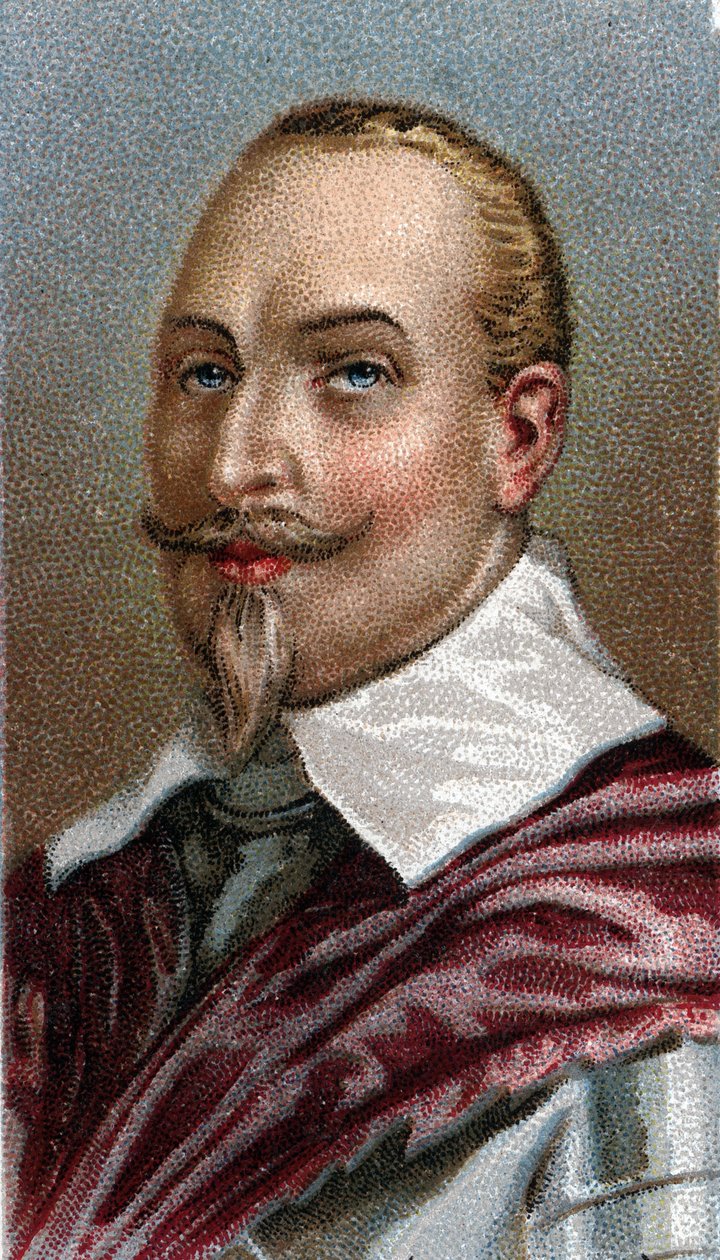 Portrait of Gustavus Adolphus of Sweden - Portrait of Gustave II Adolphe King of Sweden (1594-1632) - From series “” Leaders of Men”” - Chromolithography - English School, 20th century - av English School