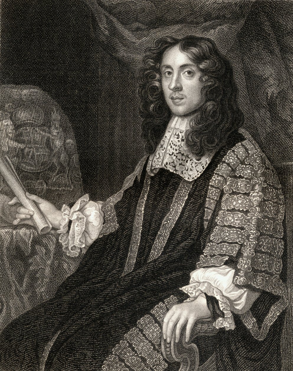Portrett av Heneage Finch (1621-82), fra Lodges British Portraits, 1823 av English School