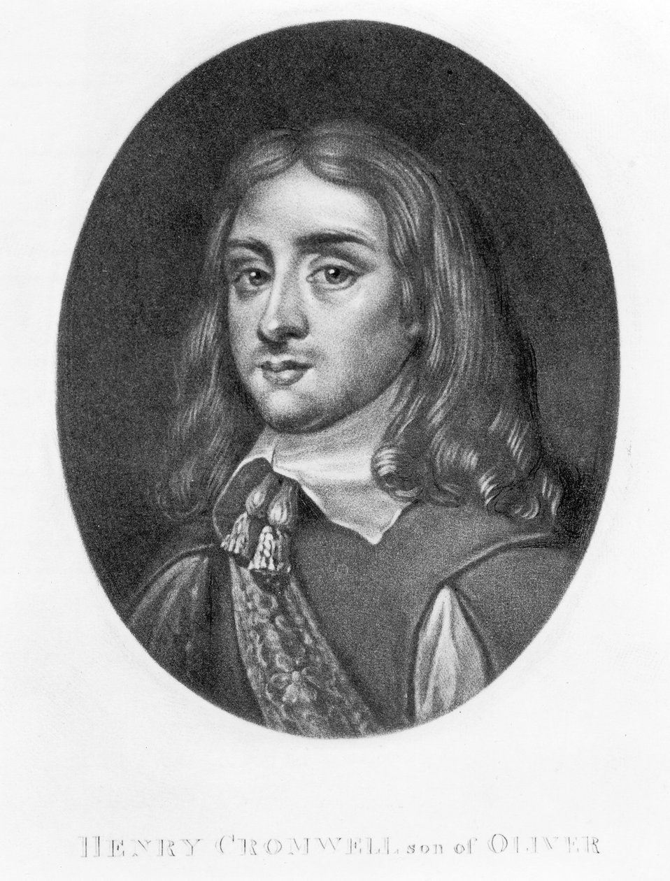 Portrett av Henry Cromwell (1628-74) gravert av Richard Earlom (1743-1822) og Charles Turner (ca. 1773-1857) (mezzotint) av English School