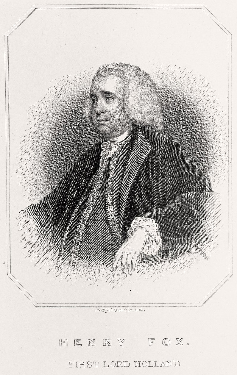 Portrett av Henry Fox, 1st Lord Holland, 1835 av English School