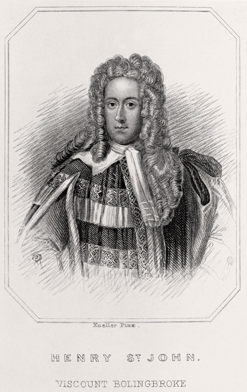 Portrett av Henry St. John, Viscount Bolingbroke, 1835 av English School