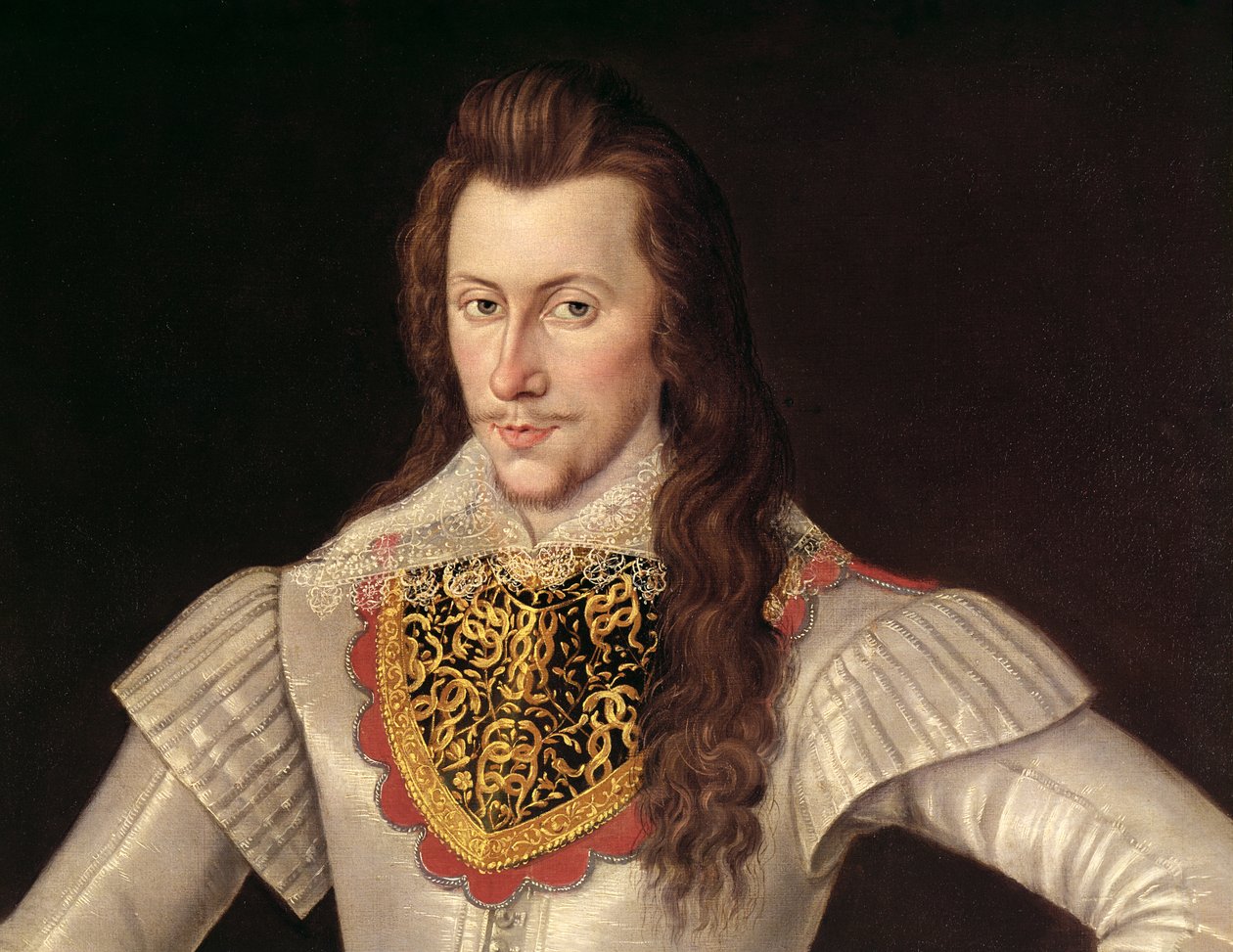 Portrett av Henry Wriothesley (1573-1624) 3. jarl av Southampton ca. 1600 (detaljer) av English School