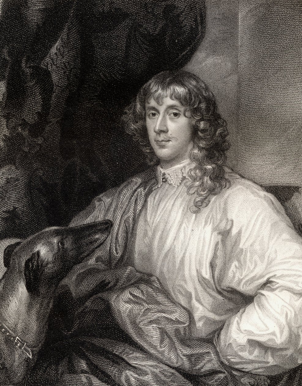 Portrett av James Stuart (1612-55) 1. hertug av Richmond, fra Lodges British Portraits, 1823 av English School