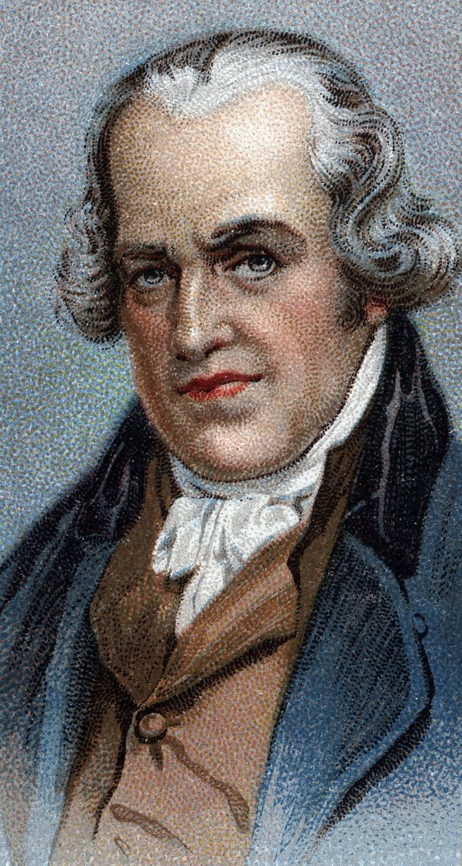 Portrett av James Watt (1736-1819), skotsk ingeniør - Fra serien "" Leaders of Men"" - Chromolithography - English School, 20. århundre - av English School