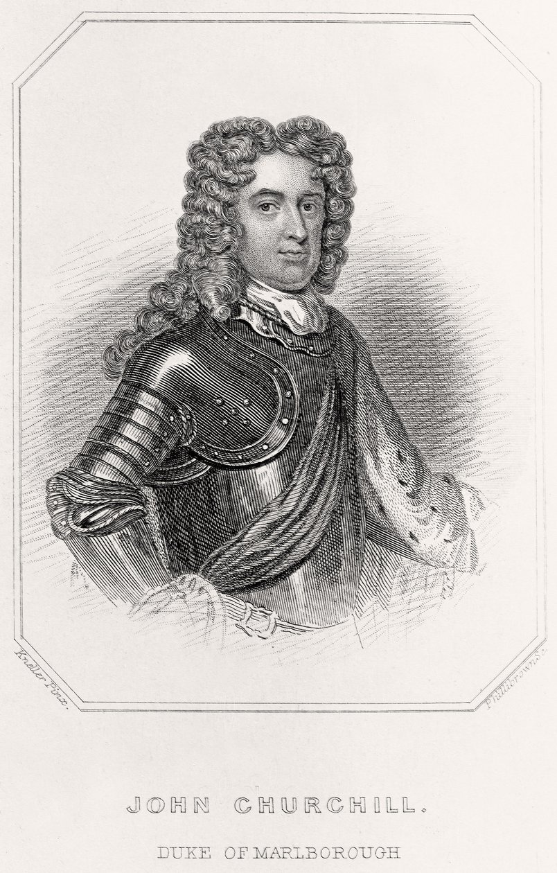 Portrett av John Churchill, hertug av Marlborough, 1835 av English School