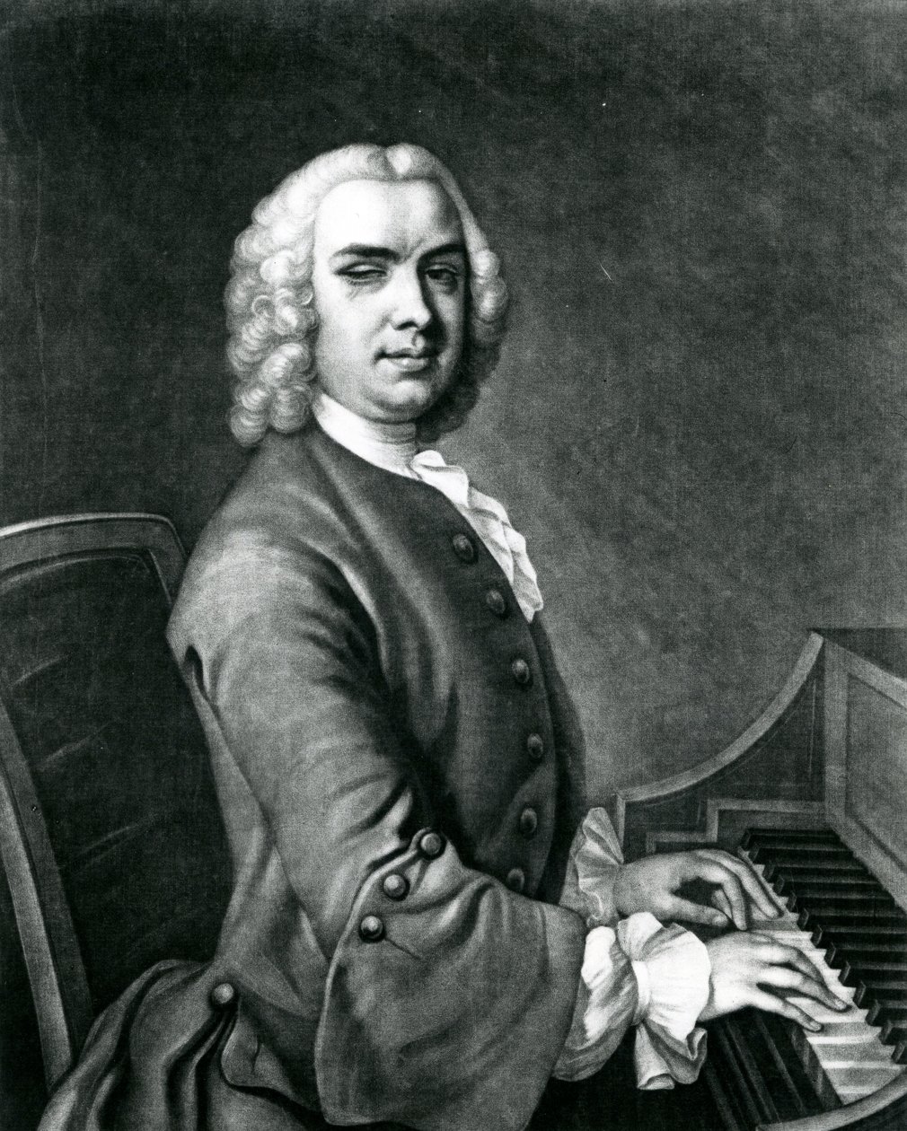Portrett av John Stanley (1712-86) (gravering) av English School