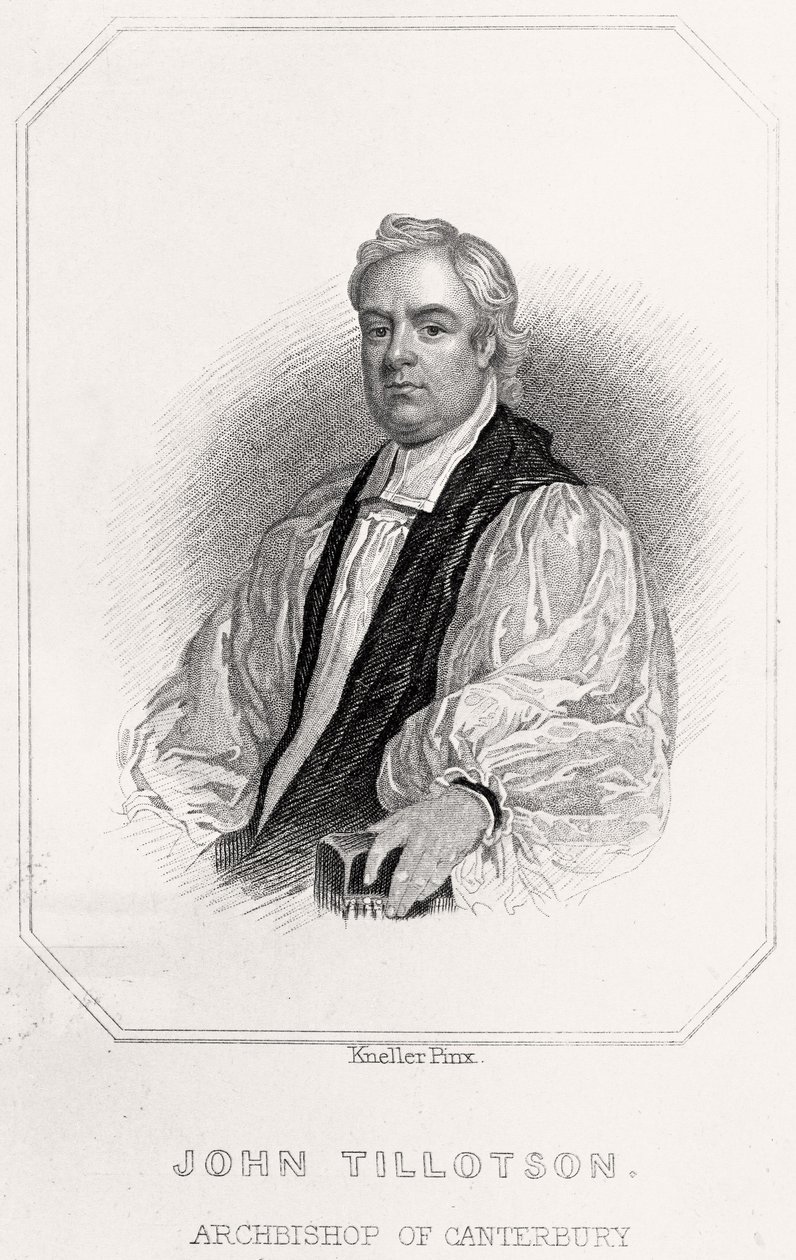 Portrett av John Tillotson, erkebiskop av Canterbury, 1835 av English School