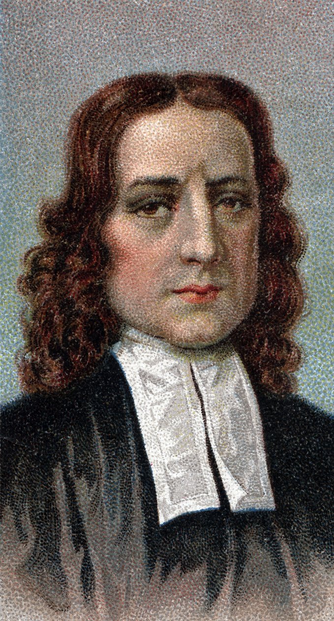 Portrett av John Wesley 1703-1791 - Fra serien "" Leaders of Men"" - Chromolithography - English School, 20. århundre - av English School