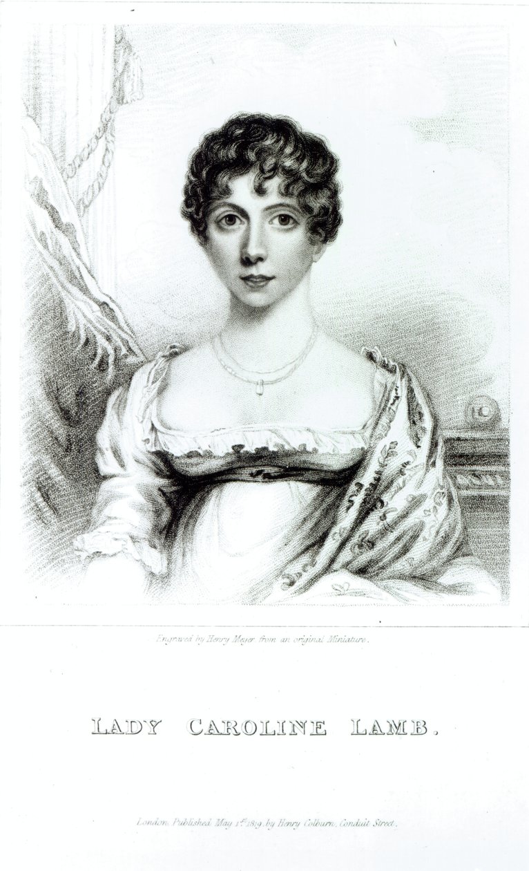 Portrett av Lady Caroline Lamb (1785-1828) gravert av Henry Meyer av English School