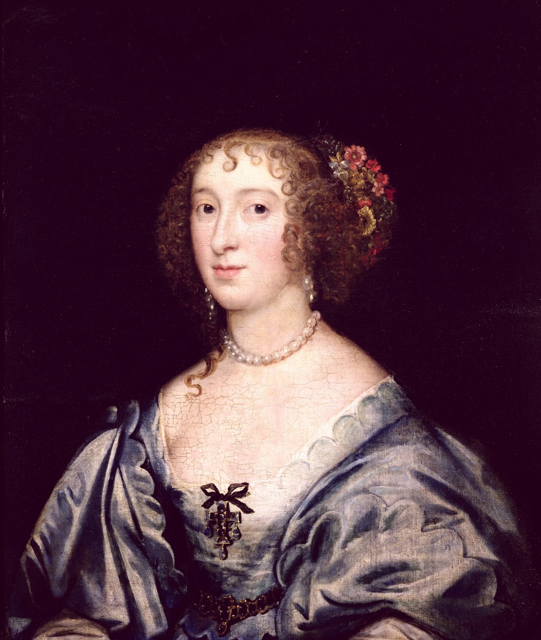 Portrett av Lady Hungate (d.1736) (olje på lerret) av English School