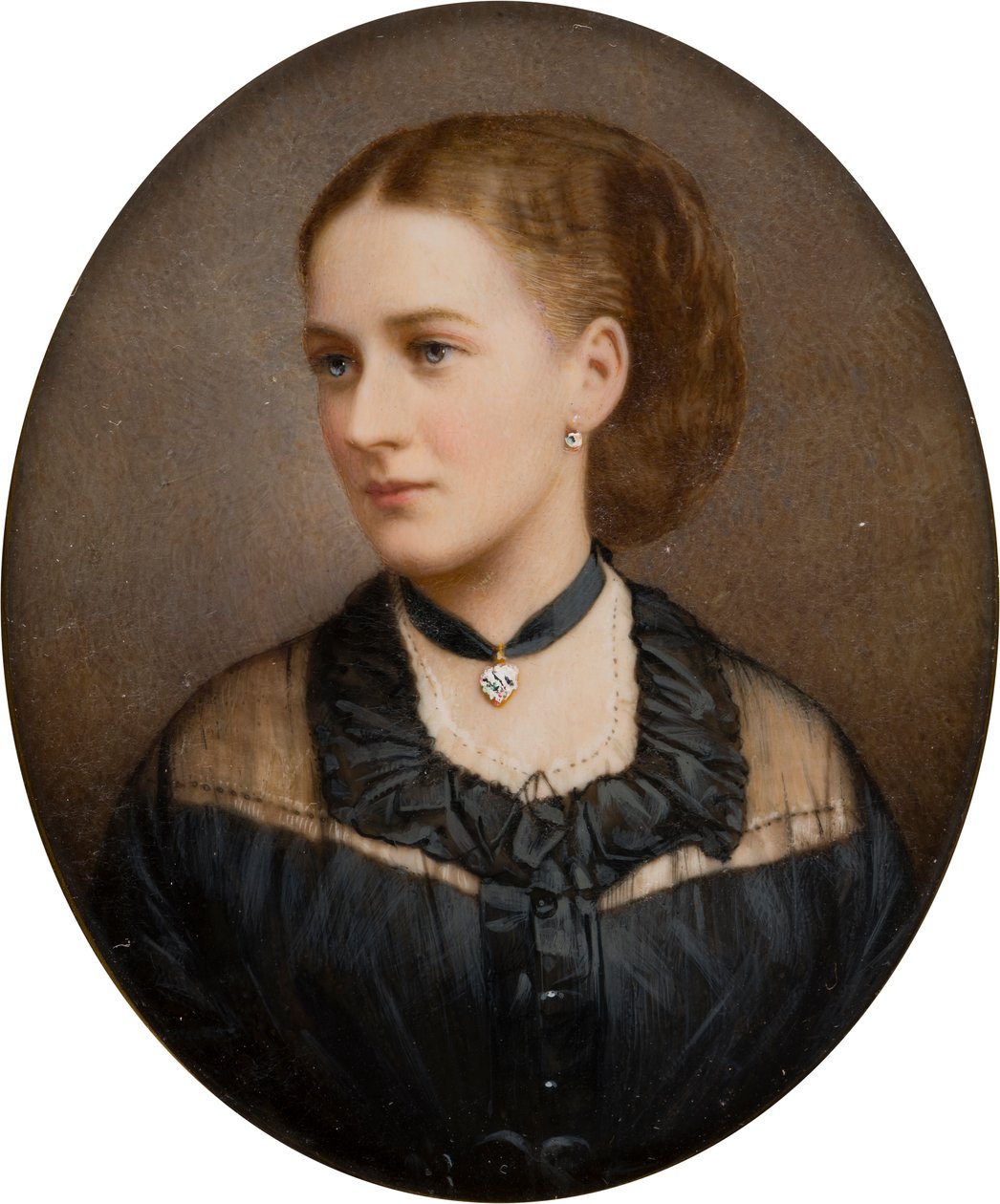 Portrett av Lady Ida Lumley, Viscountesse Newport 1870 etterpå grevinne av Bradford (1848-1936), ca. 1868-1936 (håndfarget fotografi) av English School