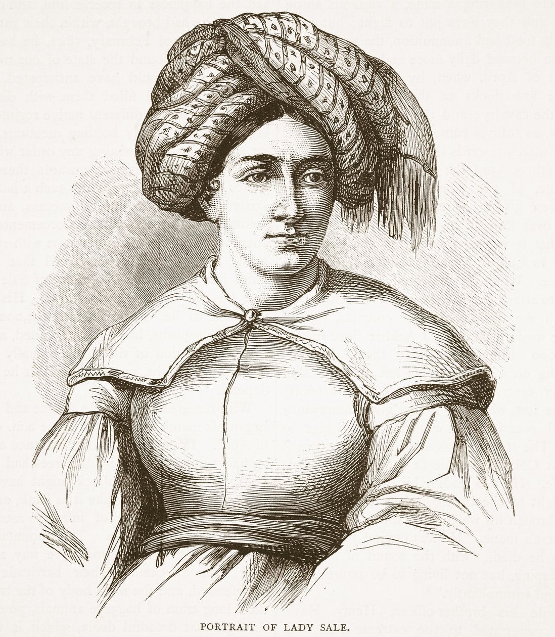 Portrait of Lady Sale, illustrasjon fra Cassells Illustrated History of England av English School