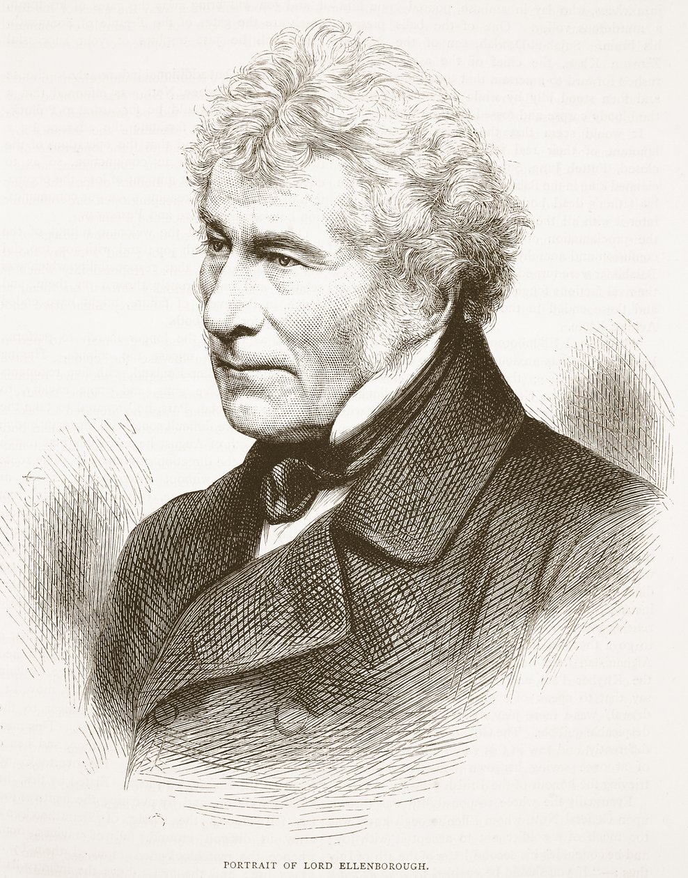 Portrett av Lord Ellenborough, illustrasjon fra Cassells Illustrated History of England av English School