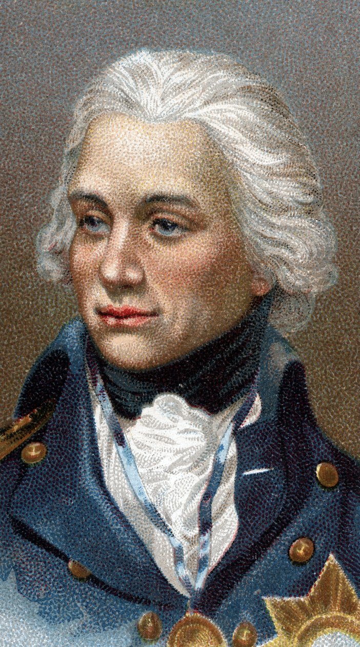 Portrett av Lord Horatio Nelson - Fra serien "" Leaders of Men"" - Chromolithography - English School, 20. århundre - av English School