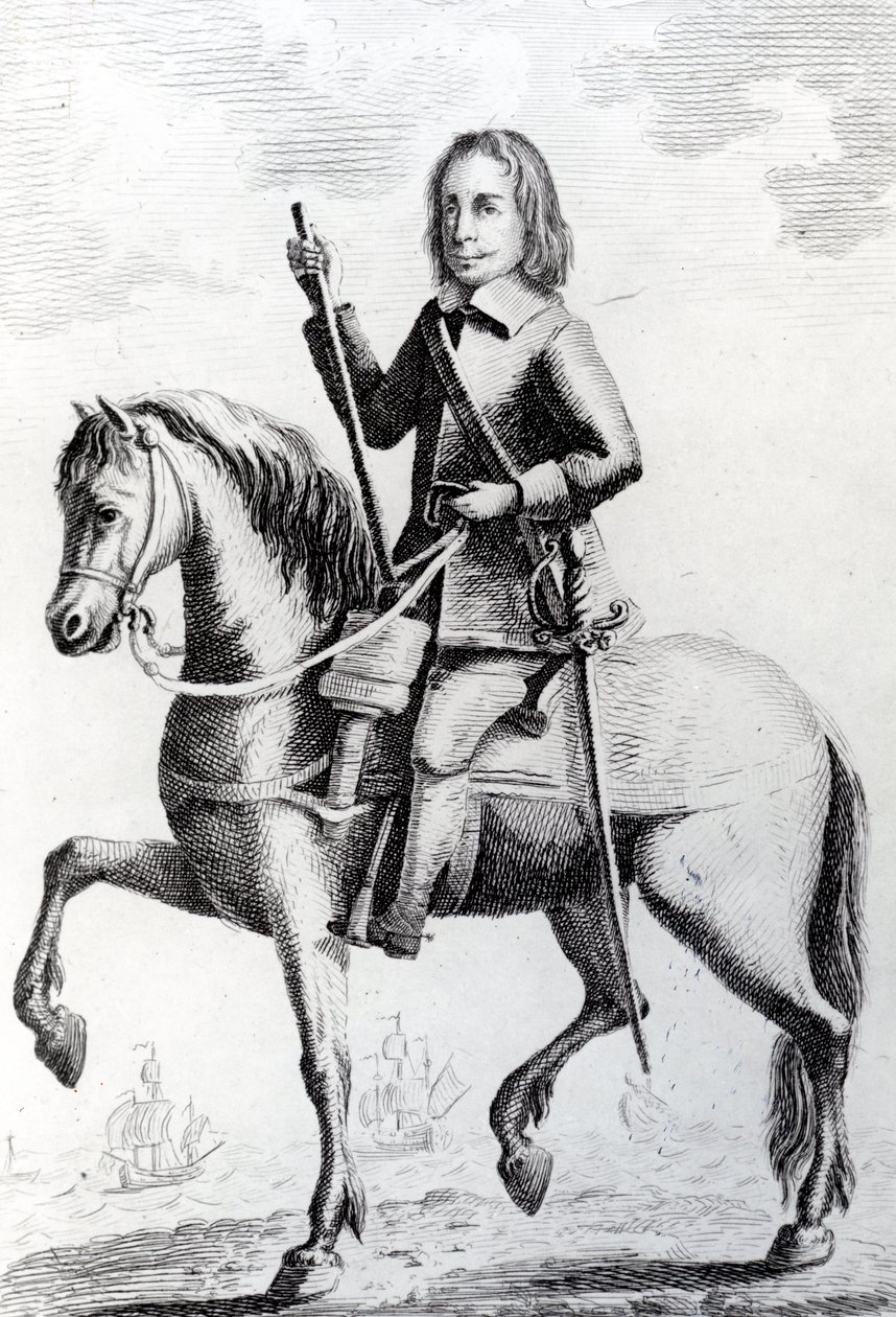 Portrett av generalmajor Desborough på hesteryggen av English School