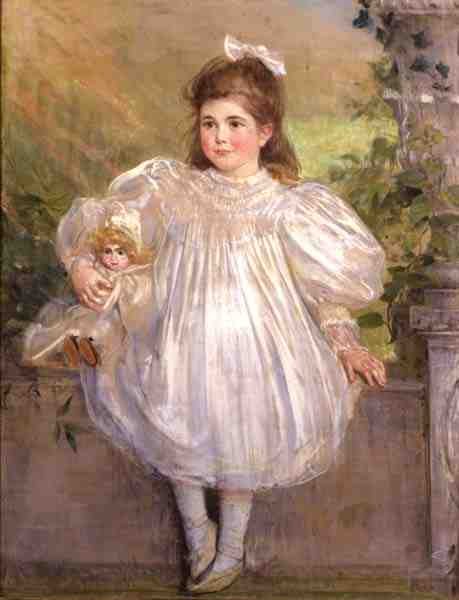 Portrett av Margaret Holmes a Court, ca. 1890 (pastell) av English School