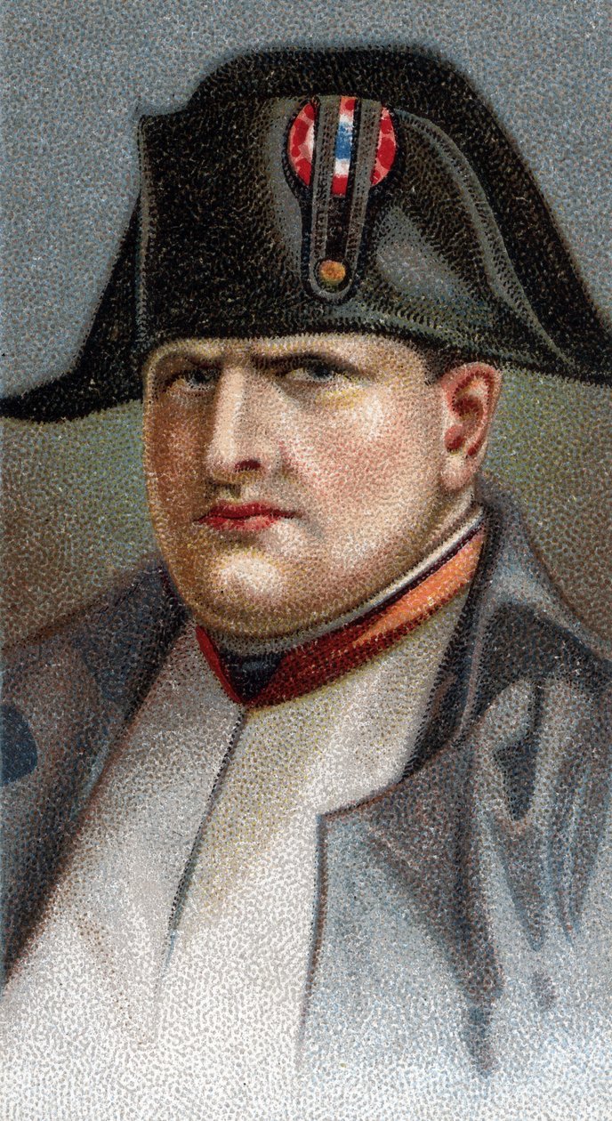 Portrett av Napoleon Bonaparte - - Fra serien "" Leaders of Men"" - Chromolithography - English School, 20. århundre - av English School