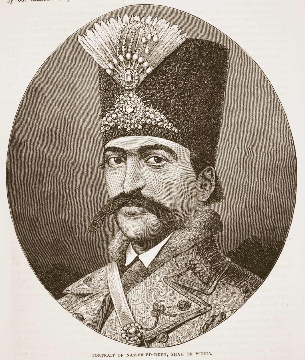 Portrett av Nasser-ed-Deen, Shah of Persia, illustrasjon fra Cassells Illustrated History of England av English School