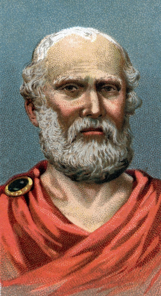 Portrett av Platon athensk filosof - Platon - - Fra serien "" Leaders of Men"" - Chromolithography - English School, 20. århundre - av English School