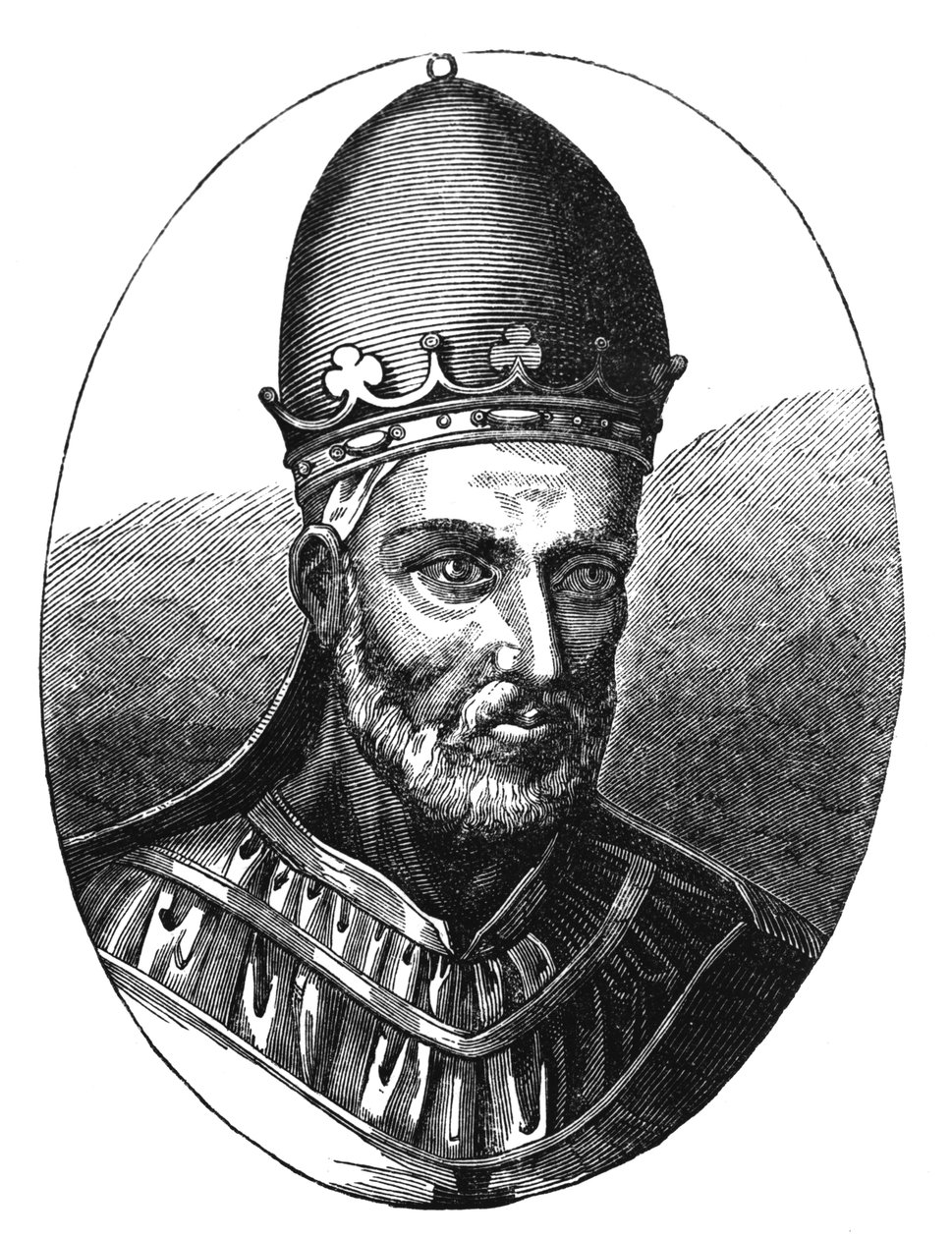 Portrett av pave Honorius III (d.1227) illustrasjon fra 