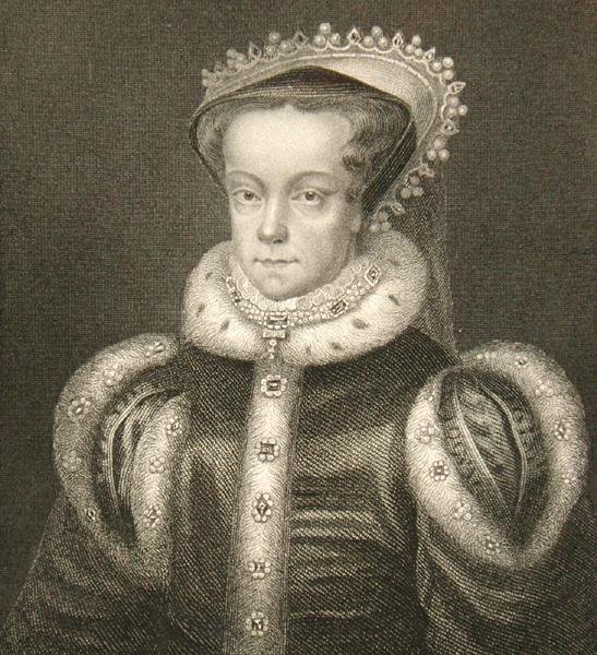 Portrett av Queen Mary I (gravering) av English School